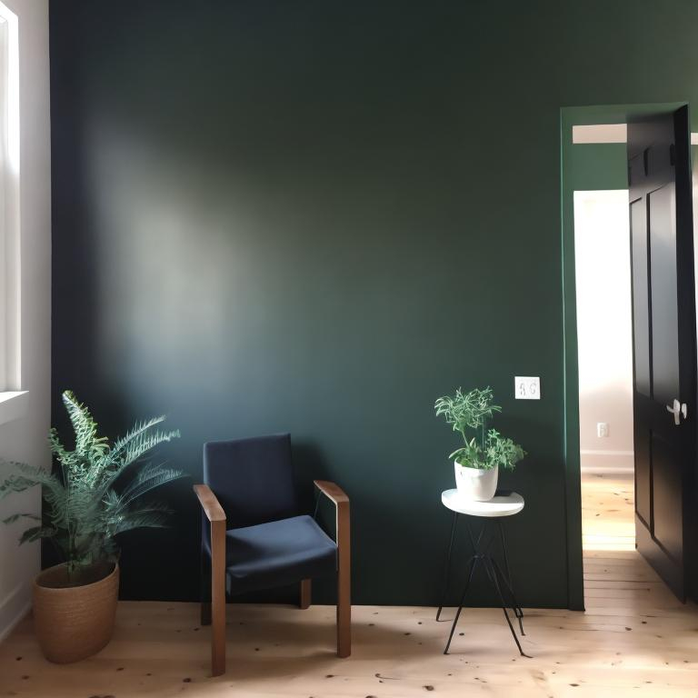 Dark Green Wall Of Interior House