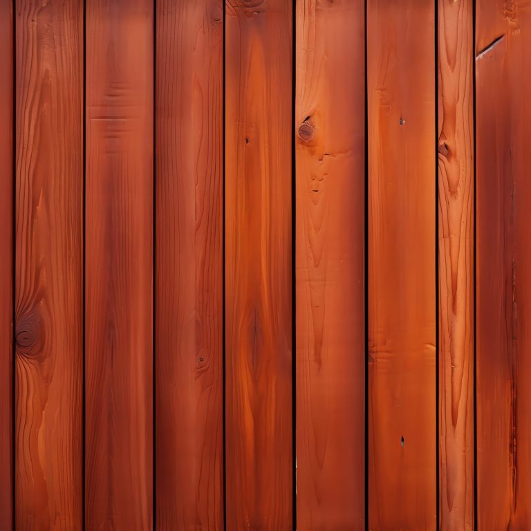 Redwood Stained Wood Planks On A Deck